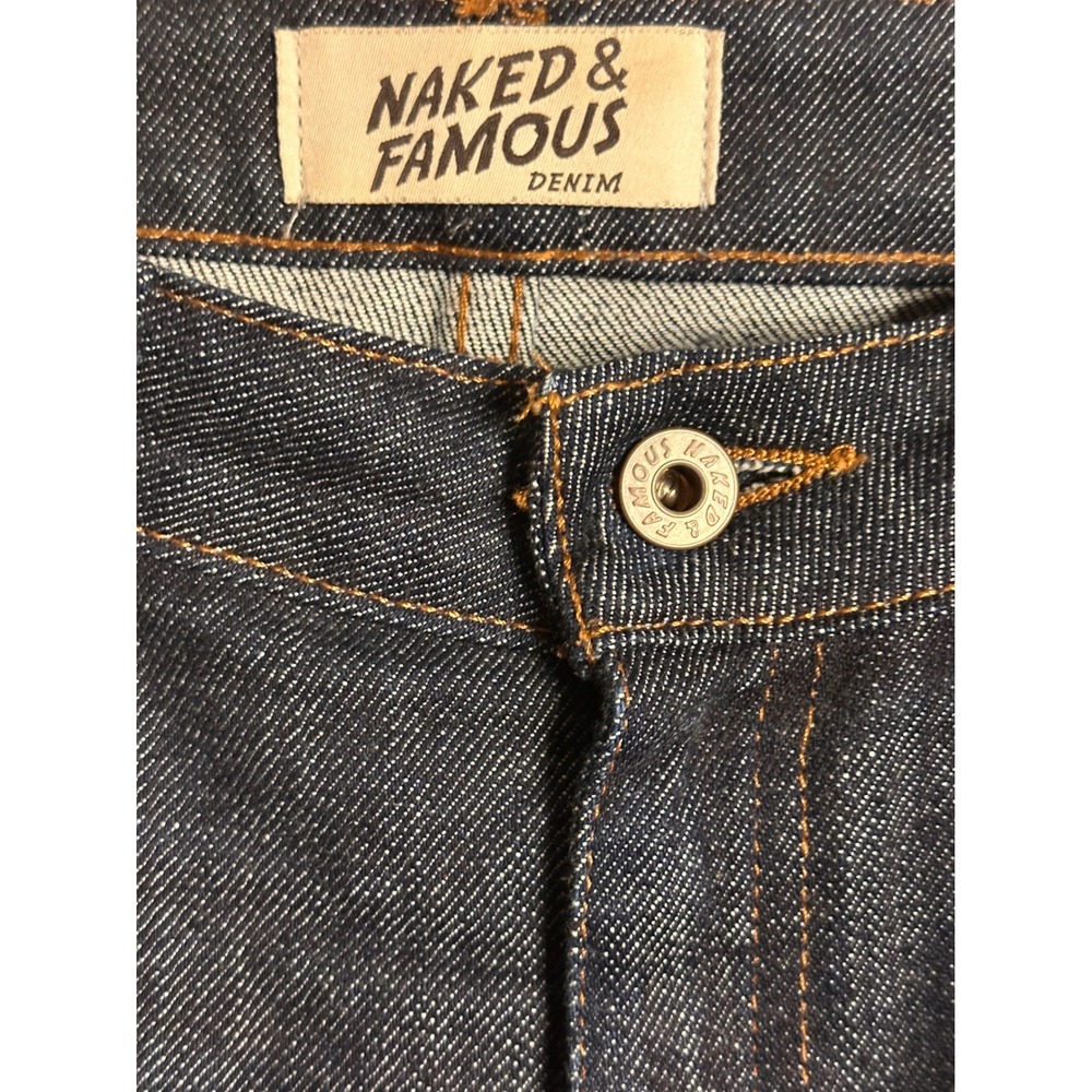 NAKED & FAMOUS Size 29 The Skinny Stretch Selvedge Indigo Blue Denim Jeans - Picture 2 of 9